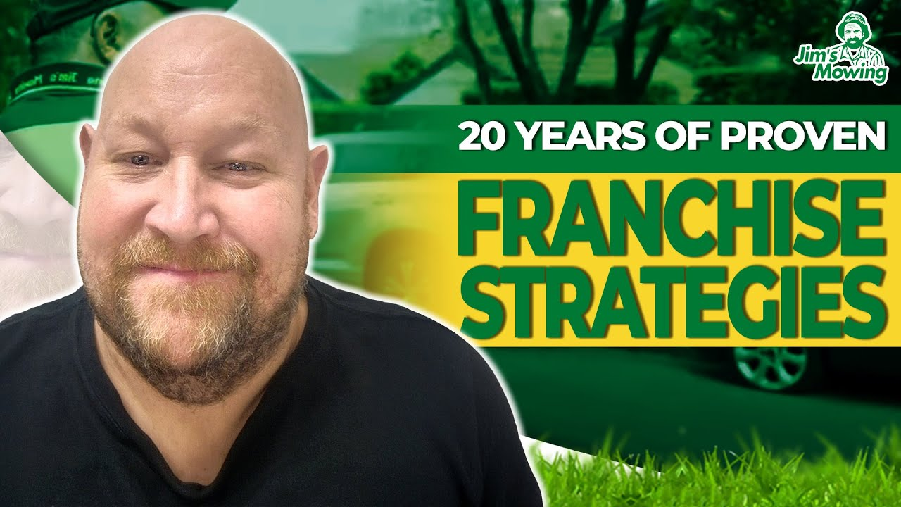 Chris Hansen from Jim’s Mowing Sydney in Castle Hill explaining franchise growth, lead flow, training, and income benchmarks on Jim’s Podcast
