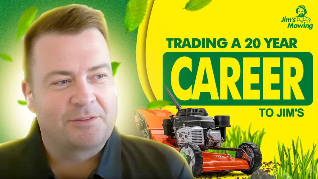 Andrew Herd building his Jim’s Mowing franchise on Sydney’s Northern Beaches after leaving a 20-year corporate career.