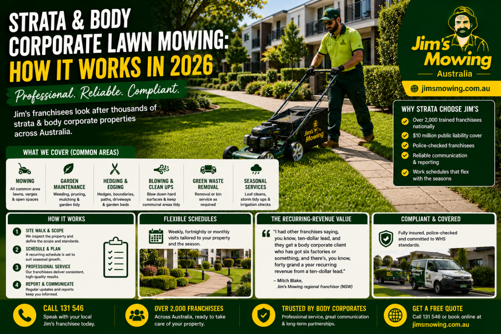 Strata & Body Corporate Lawn Mowing: How It Works in 2026